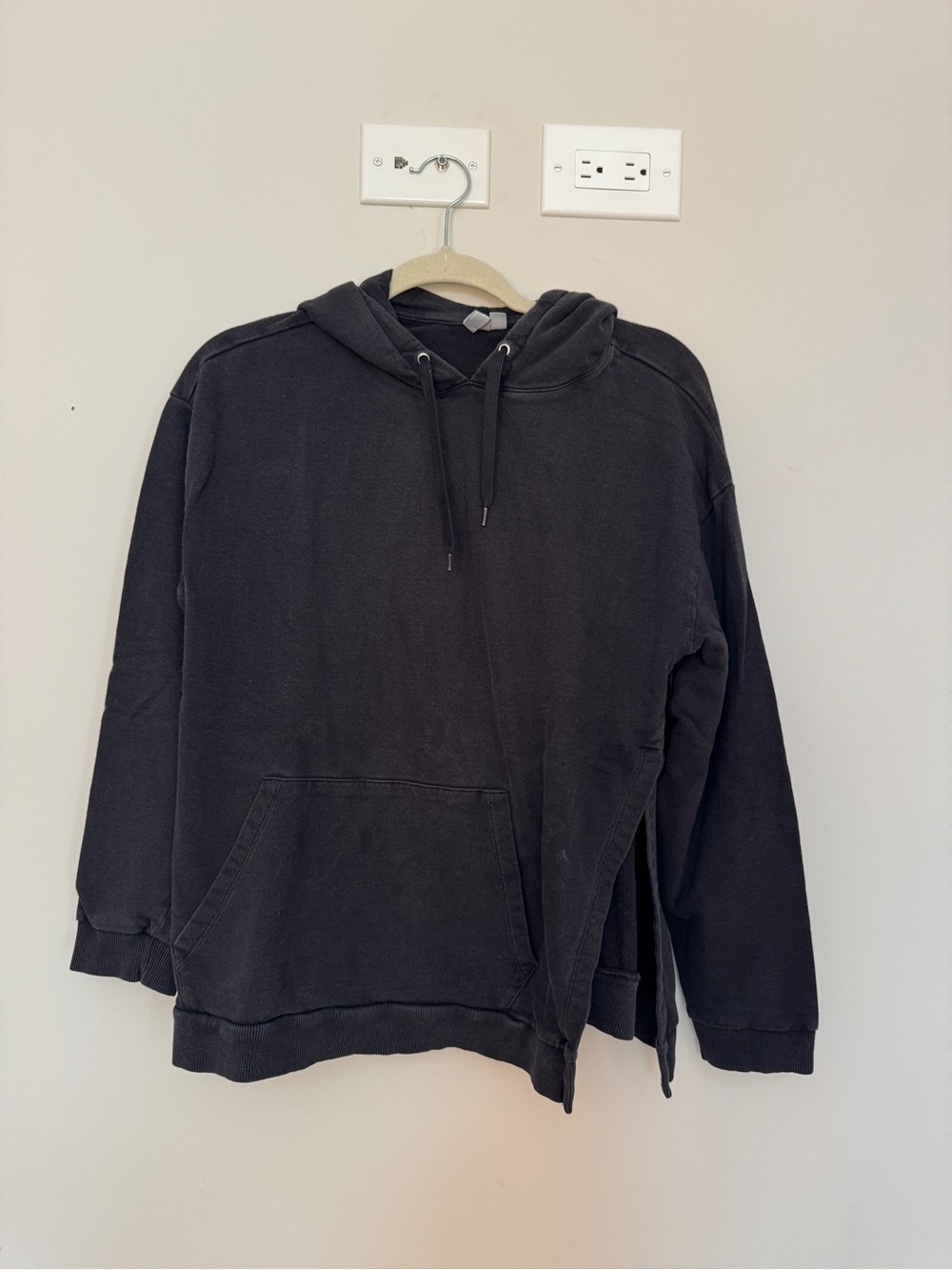 ASOS Black Pullover Hoodie with Drawstring